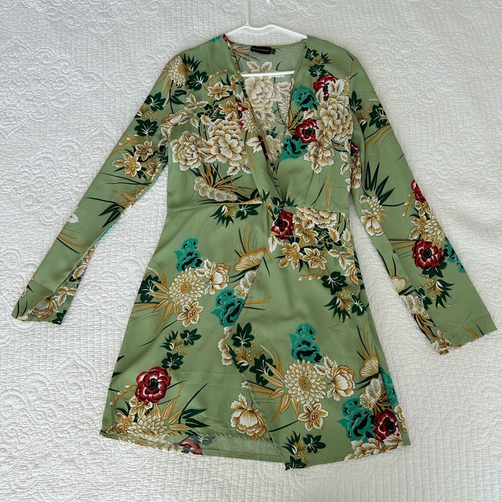 Green floral dress
